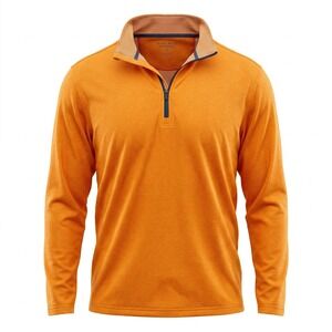 Maelreg Golf Performance Pullover 1/4 Zip Orange Melange Mens XL Wicking Stretch